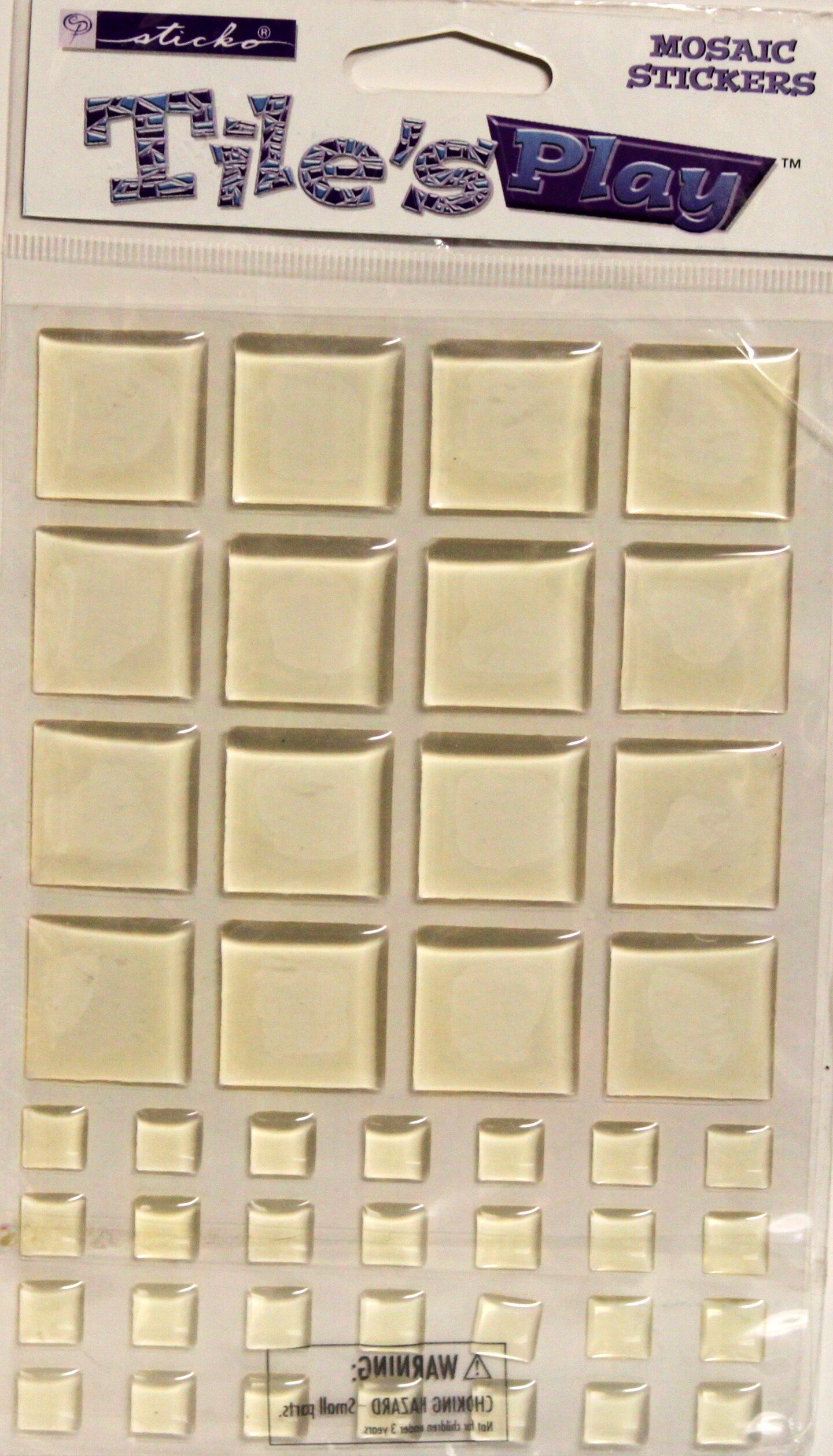 Sticko Tile&#x27;s Play Clear Square Dimensional Mosaic Stickers