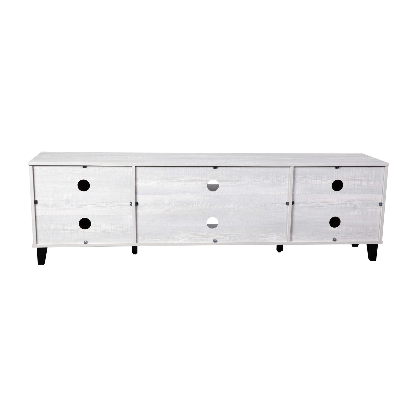 Merrick Lane Walter Mid-Century Modern TV Stand with Adjustable Open Shelves and Two Doors
