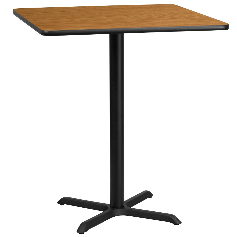 Emma and Oliver 36" Square Laminate Table Top with 30"x30" Bar Height Table Base