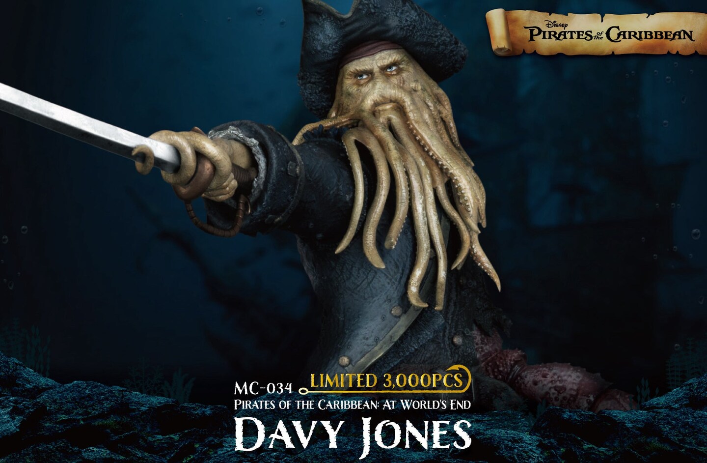 Bust Davy Jones Pirates Of The Caribbean Statue Unpainted - Idolstore -  Merchandise And Collectibles