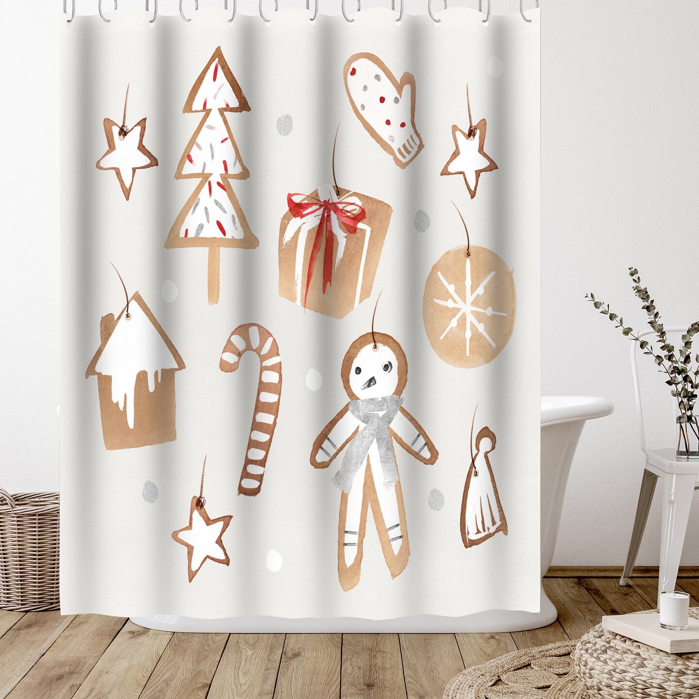 Ginger Bread Cookies I by PI Creative Art Shower Curtain 71&#x22; x 74&#x22;