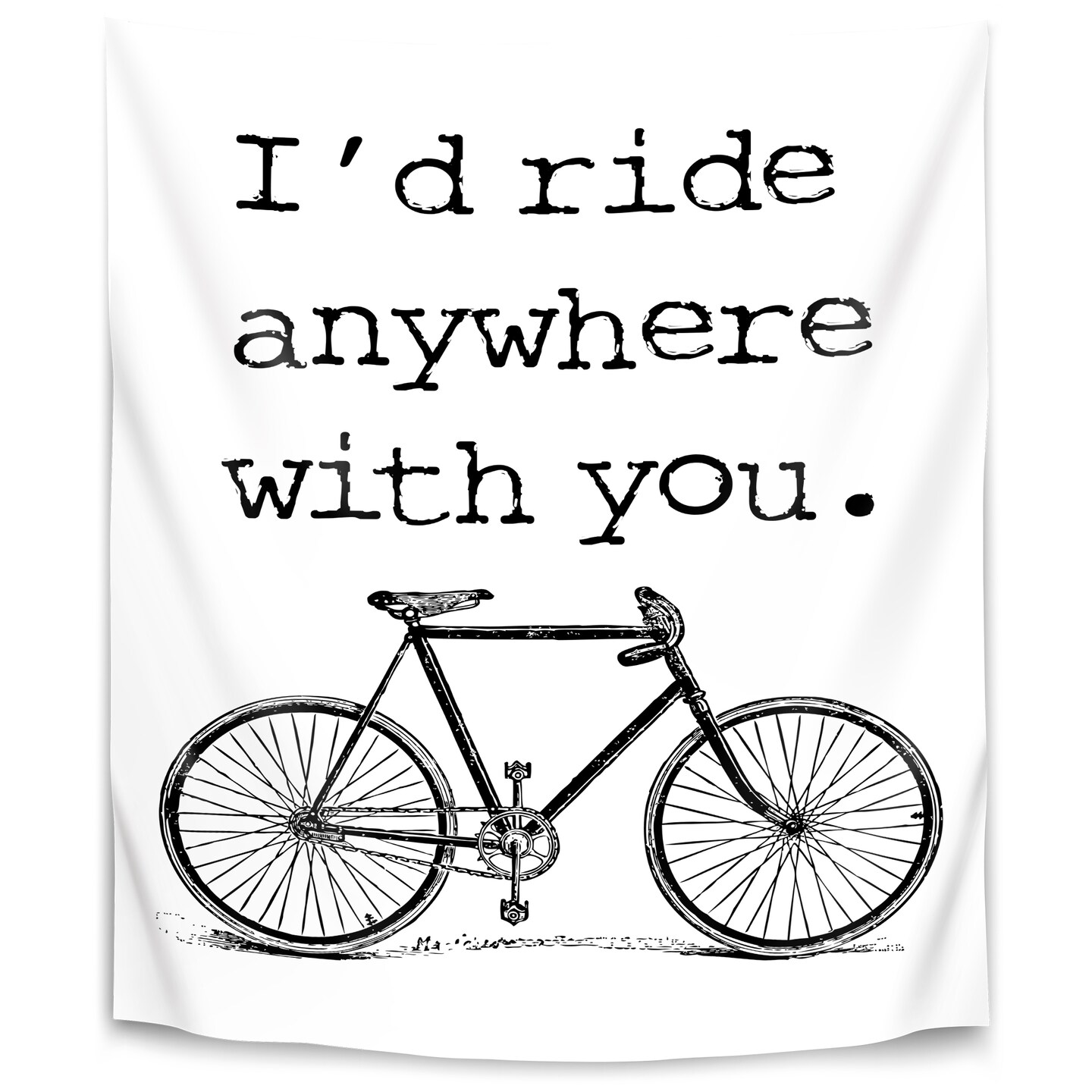 Bicycle Ride Anywhere Black by Amy Brinkman  Wall Tapestry - Americanflat