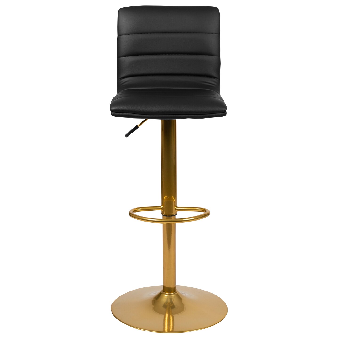 Merrick Lane Set of 2 Contemporary Height Adjustable Swivel Stools with Back and Pedestal Base with Footrest