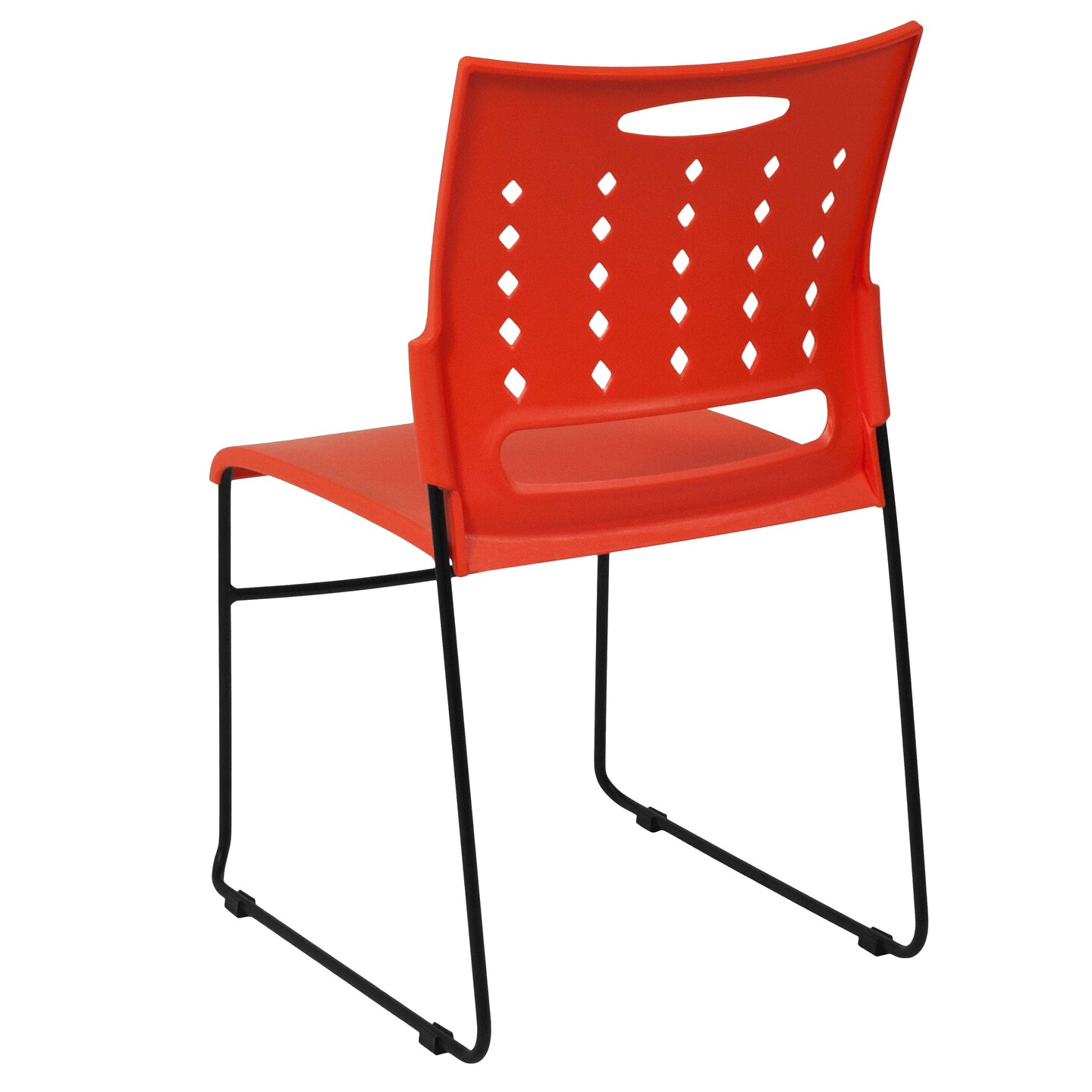 Emma and Oliver Home Office Plastic Accent Sled Base Stack Chair - Air-Vent Back