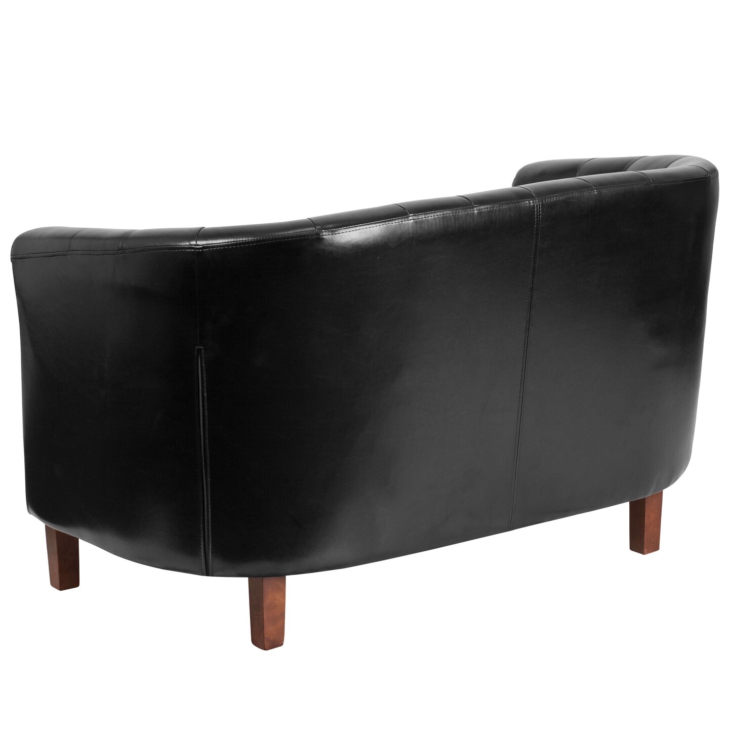 Emma and Oliver Button Tufted Barrel Back Loveseat