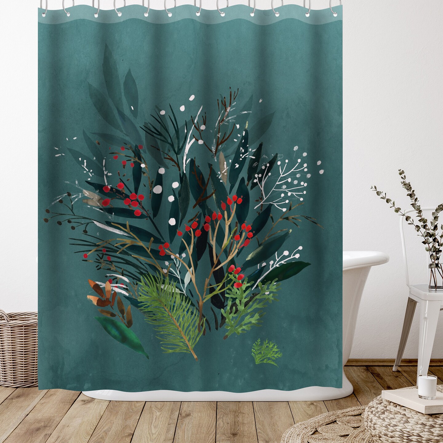 Christmas Vibes by PI Creative Art Shower Curtain 71&#x22; x 74&#x22;