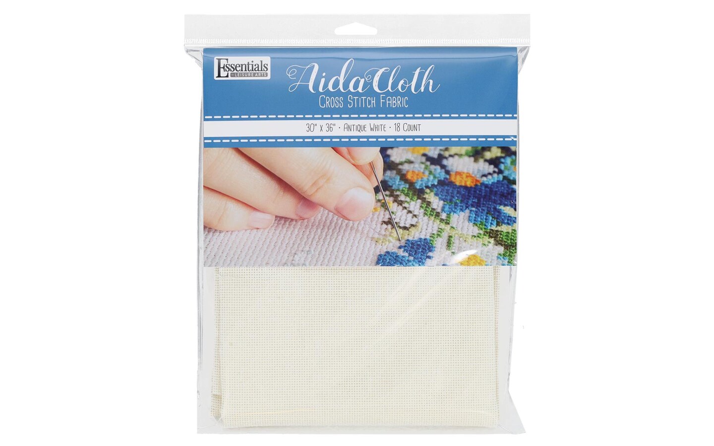 Essentials By Leisure Arts Aida Cloth, 18 count, 30 x 36, Antique White  cross stitch fabric for embroidery, cross stitch, machine embroidery and  needlepoint