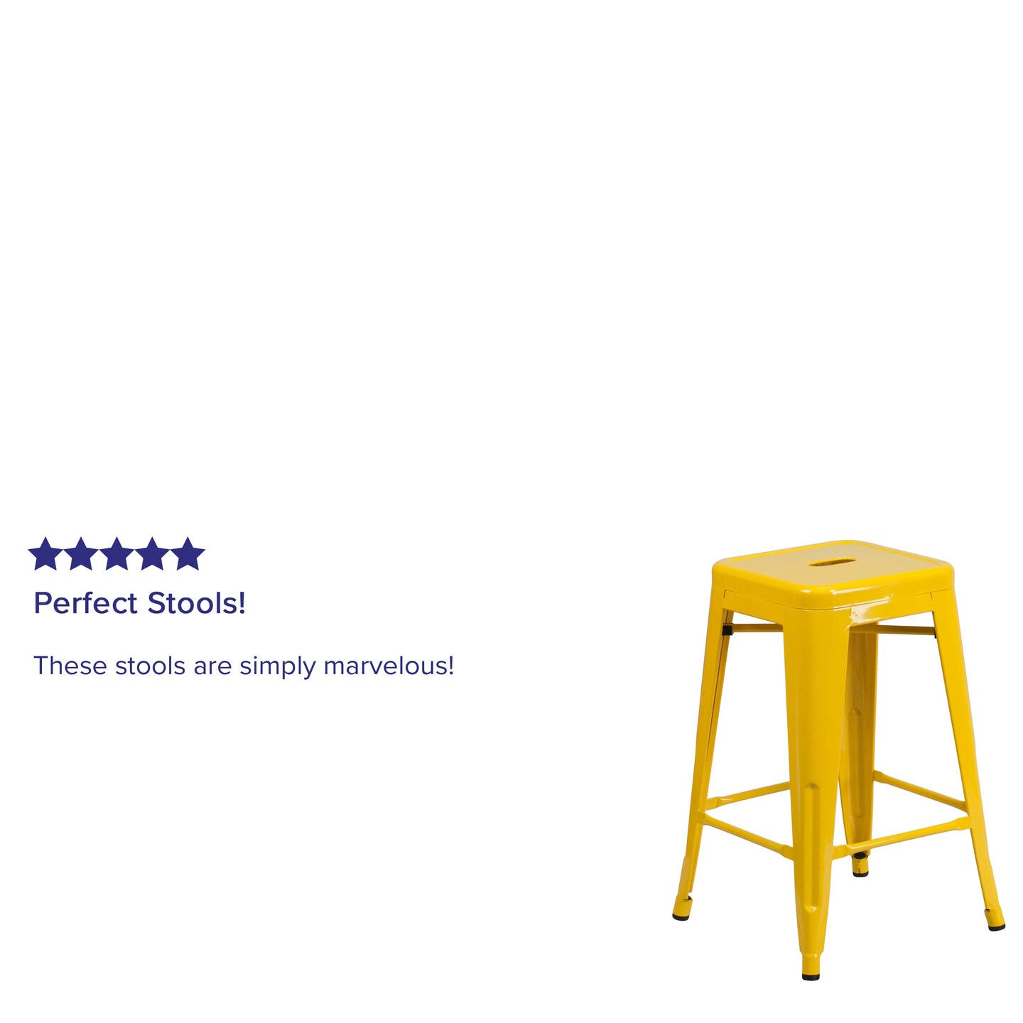 Merrick Lane Newark Series Backless Metal Stool with Square Seat for Indoor-Outdoor Use
