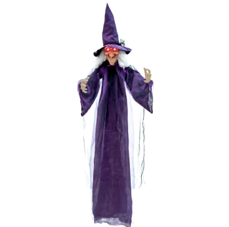 Spooky Hanging Witch - Halloween Decoration with Pre-Recorded Phrases