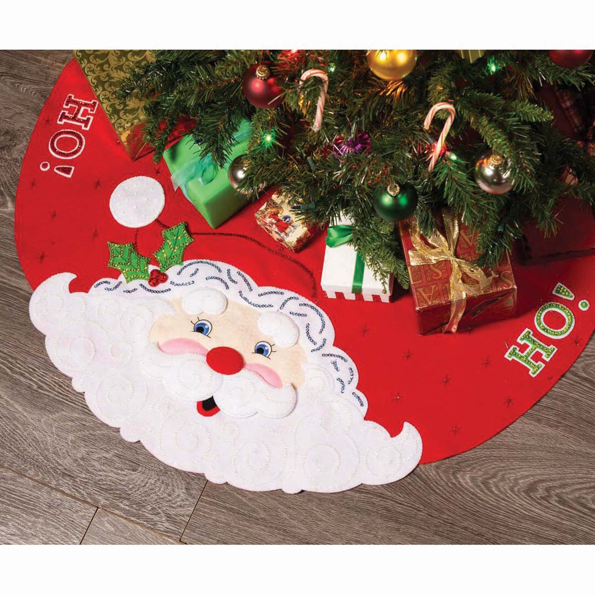 Sequin christmas tree top skirt kits