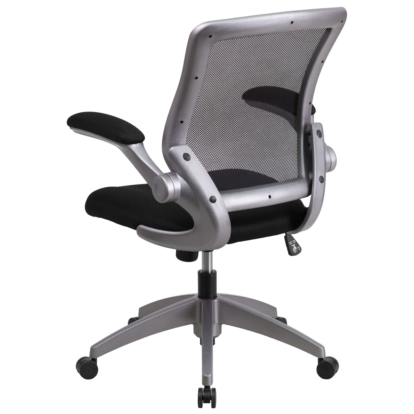 Emma and Oliver Mid-Back Mesh Swivel Ergonomic Task Office Chair with Gray Frame & Flip-Up Arms
