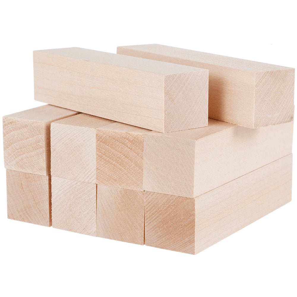 10pcs Basswood Wood Carving Blocks Kit - Whittling Blanks Beginners Soft Wood  Carving Block Set Hobby Kit