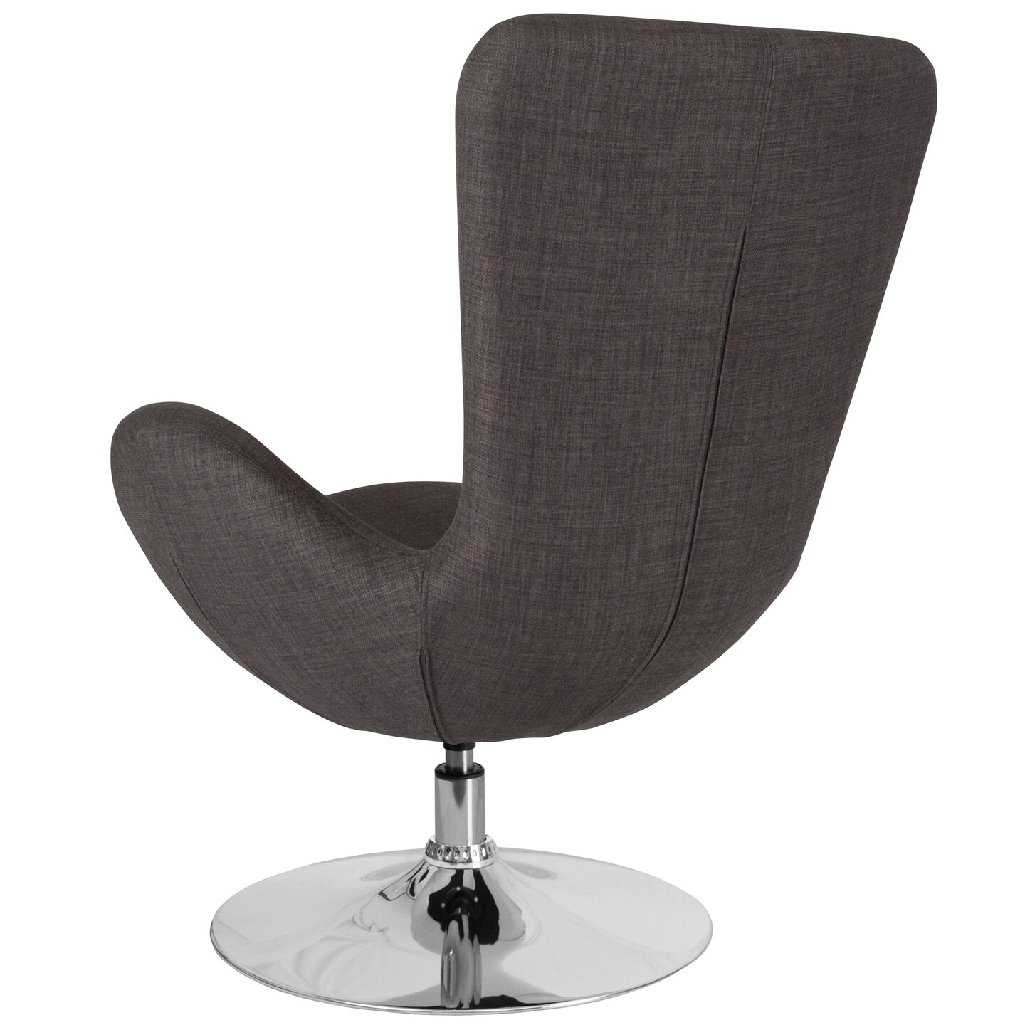 Merrick Lane Soro High-Back Egg Style Lounge Chair With 360° Swivel Metal Base
