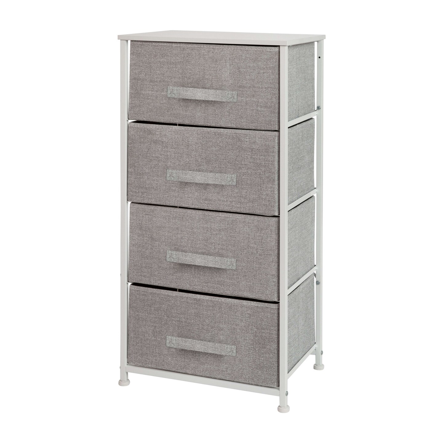 Emma and Oliver 4 Drawer Vertical Storage Dresser with Wood Top ...