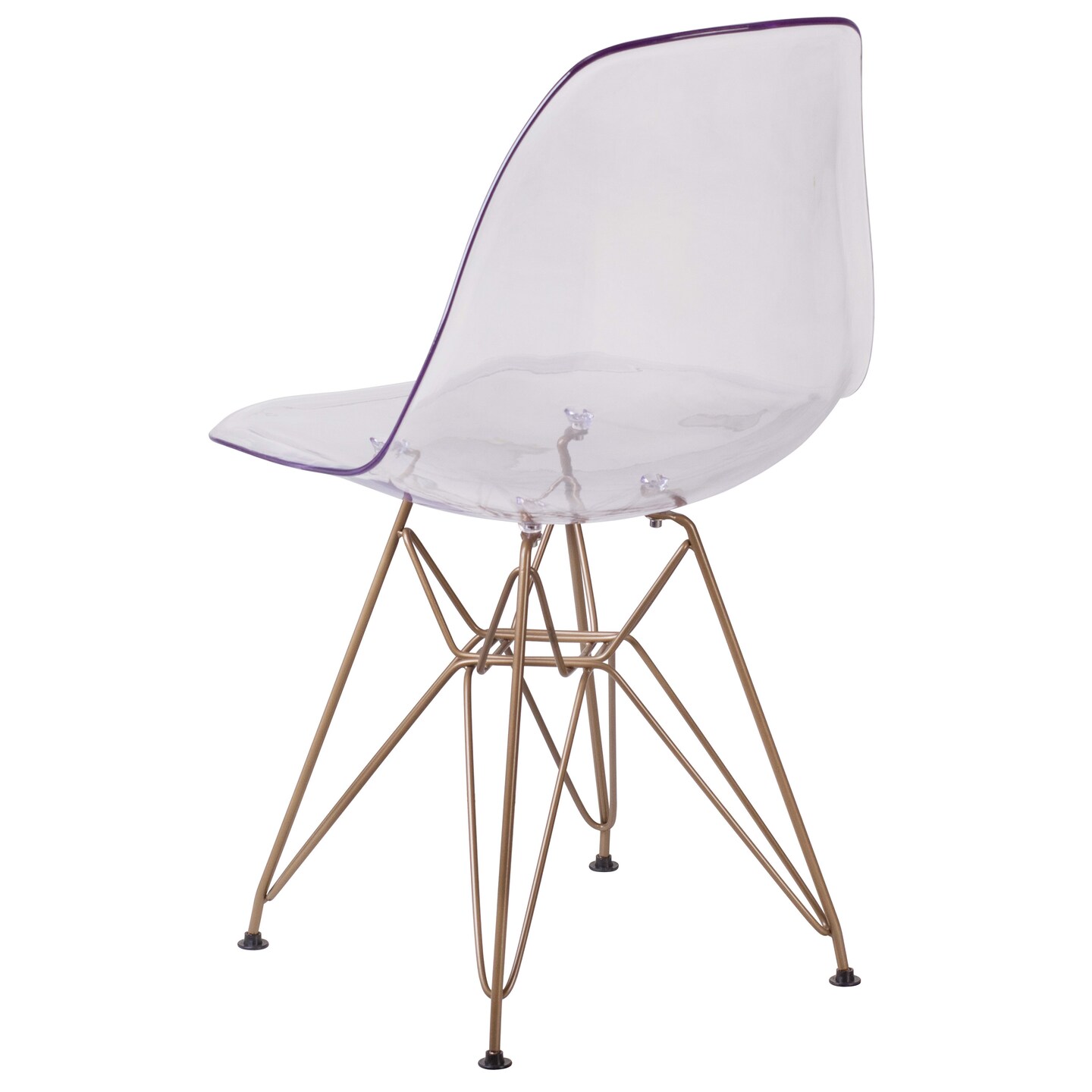 Emma and Oliver Ghost Chair with Gold Metal Base