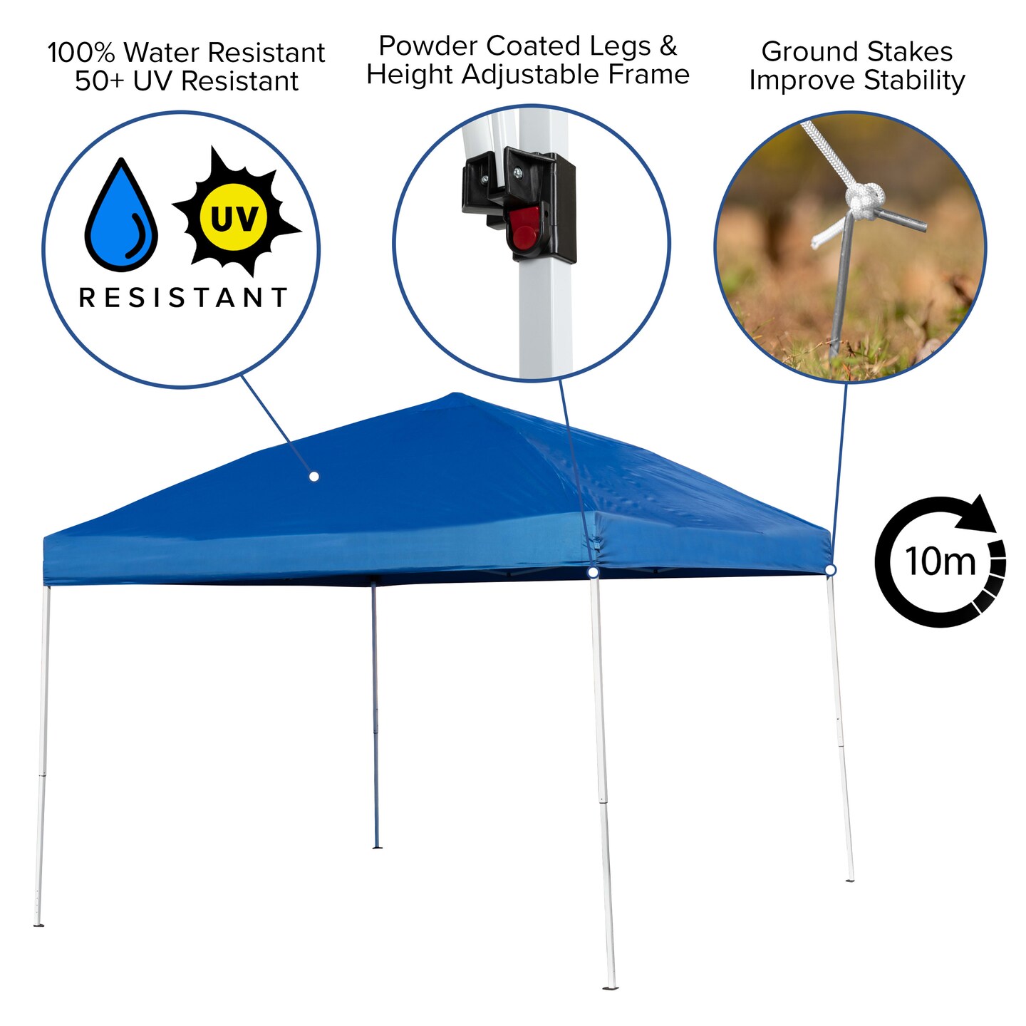 Emma and Oliver Outdoor Event/Tailgate Set with Pop Up Event Canopy with Carry Bag, Bi-Fold Table and 4 Folding Chairs