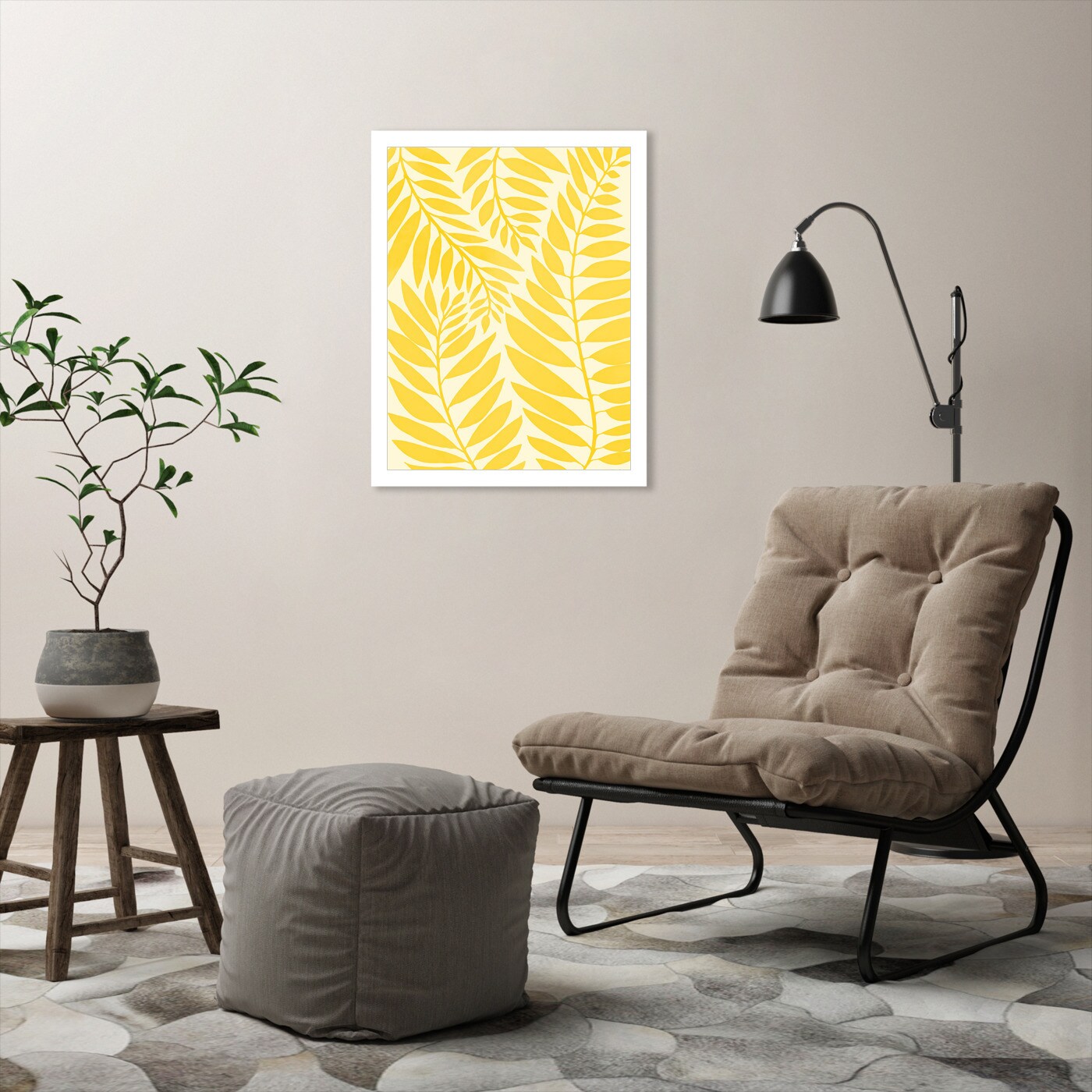 Golden Yellow Leaves by Modern Tropical Frame  - Americanflat