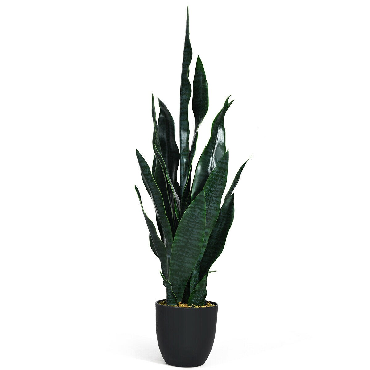 35.5 Inch Artificial Sansevieria Plant Lifelike Snake Plant with Pot for Living Room and Bedroom