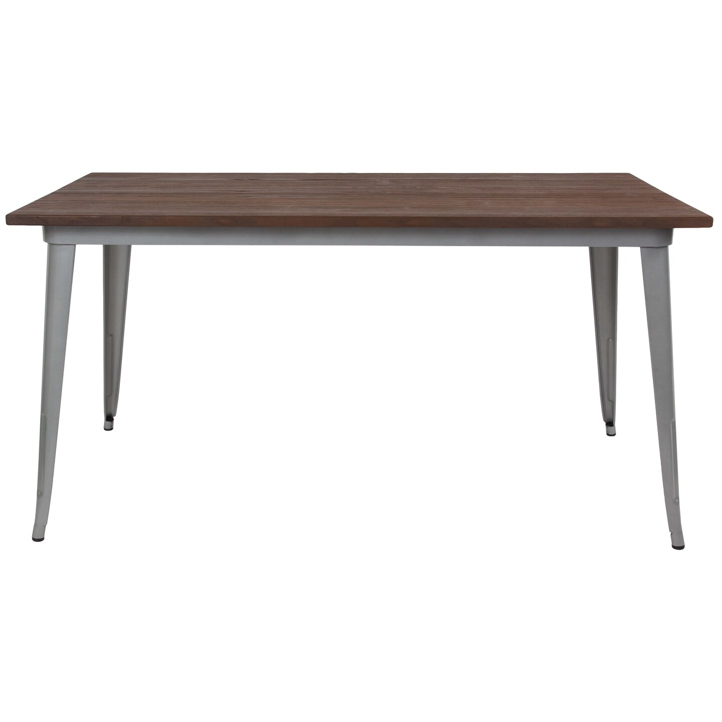Merrick Lane Ardennes Rectangular Steel Frame Square Table With Wood Top
