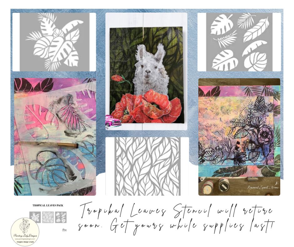 Tropical Leaves Collection Stencil Tropical Leaf Collection