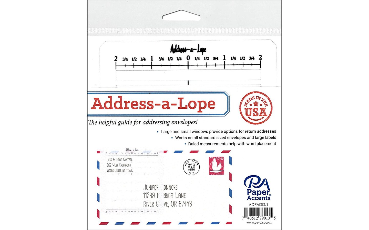 Address-a-Lope Plastic 2 in 1 Addressing Template