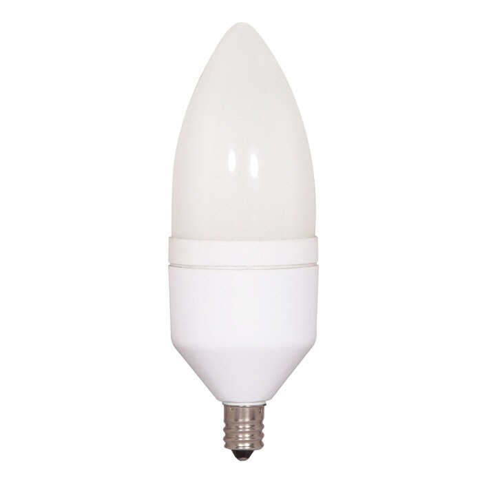 Satco 5W Torpedo Candelabra CFL Cool White 4100K fluorescent bulb - 25w Equal