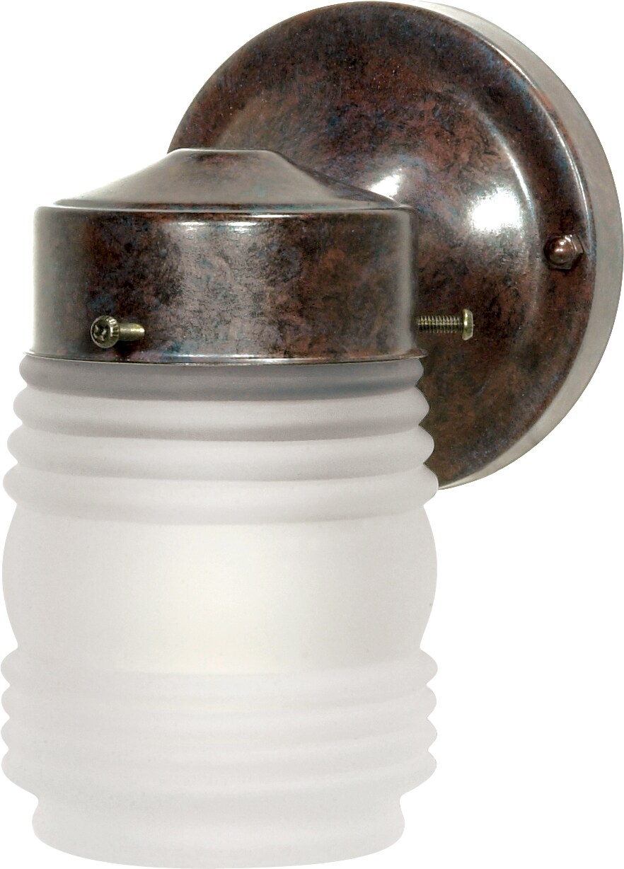 Nuvo 1-Light 60w 6&#x22; Porch Wall Mason Jar w/ Frosted Glass in Old Bronze Finish