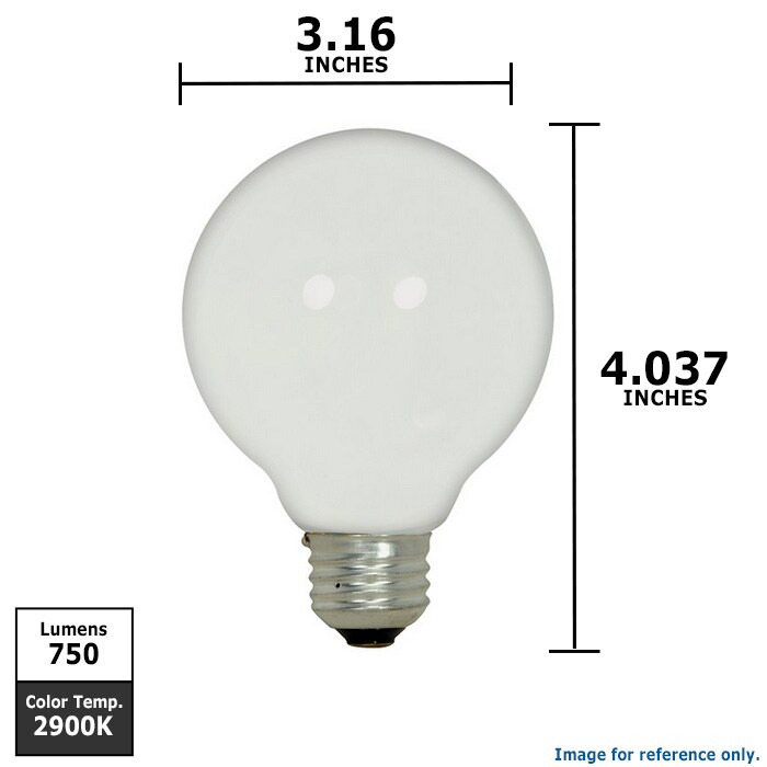 Satco 43w 120v G25 Globe White Halogen Light Bulb E26 Medium base