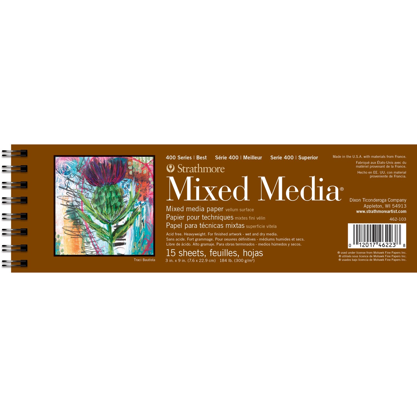 Strathmore Mixed Media Paper Pad, 400 Series, 15 Sheets, 3" X 9" Michaels