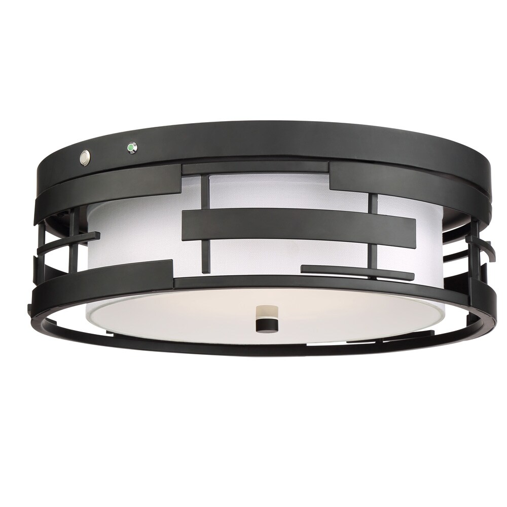 Lansing 3-Light Flush Mounted Light Fixture in Textured Black Finish