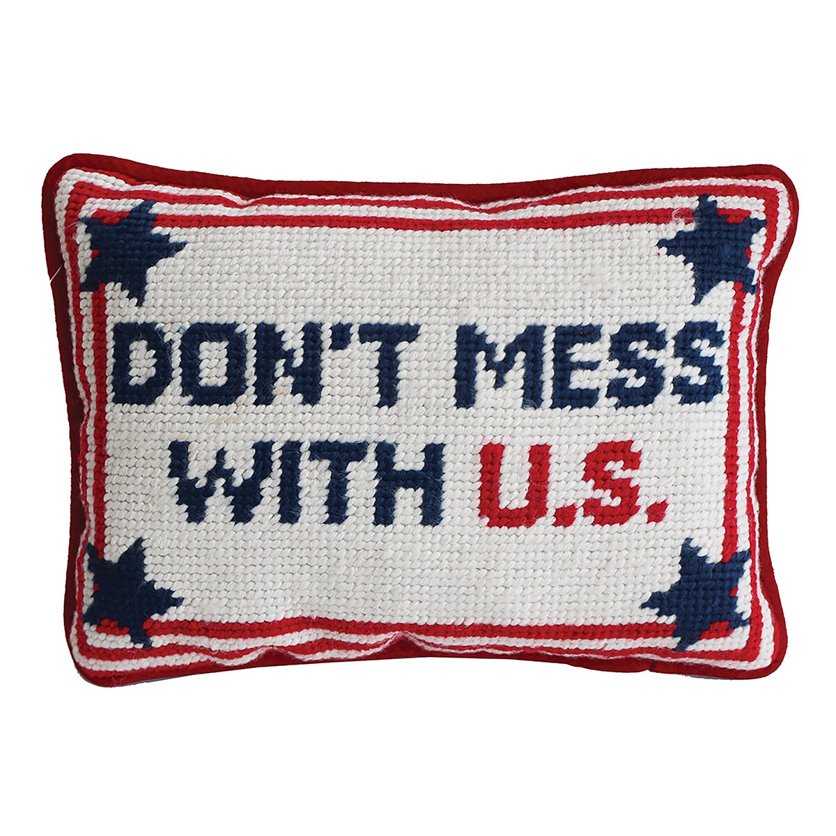 6.5&#x22; x 9&#x22; With U.S. 4th of July Needlepoint Petite Patriotic Throw Pillow