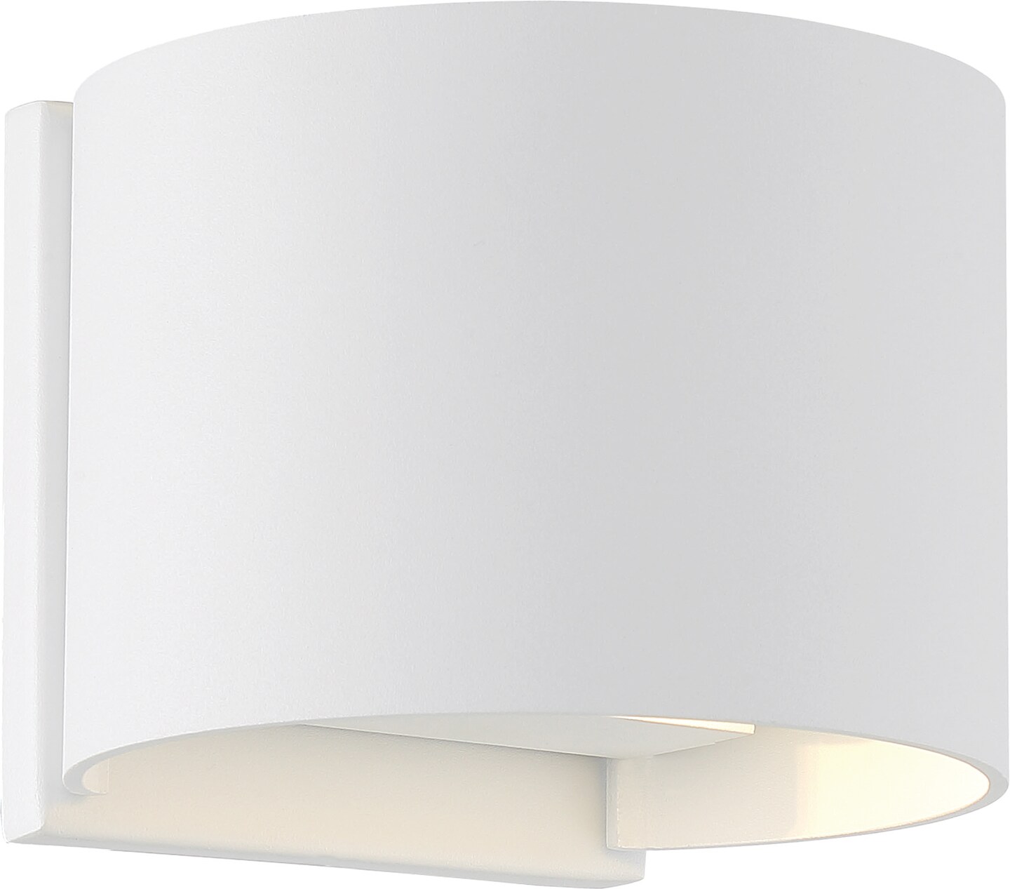 Nuvo Lightgate 1-Light 5w LED Wall Round Sconce w/ White &#x26; Clear Ribbed Glass