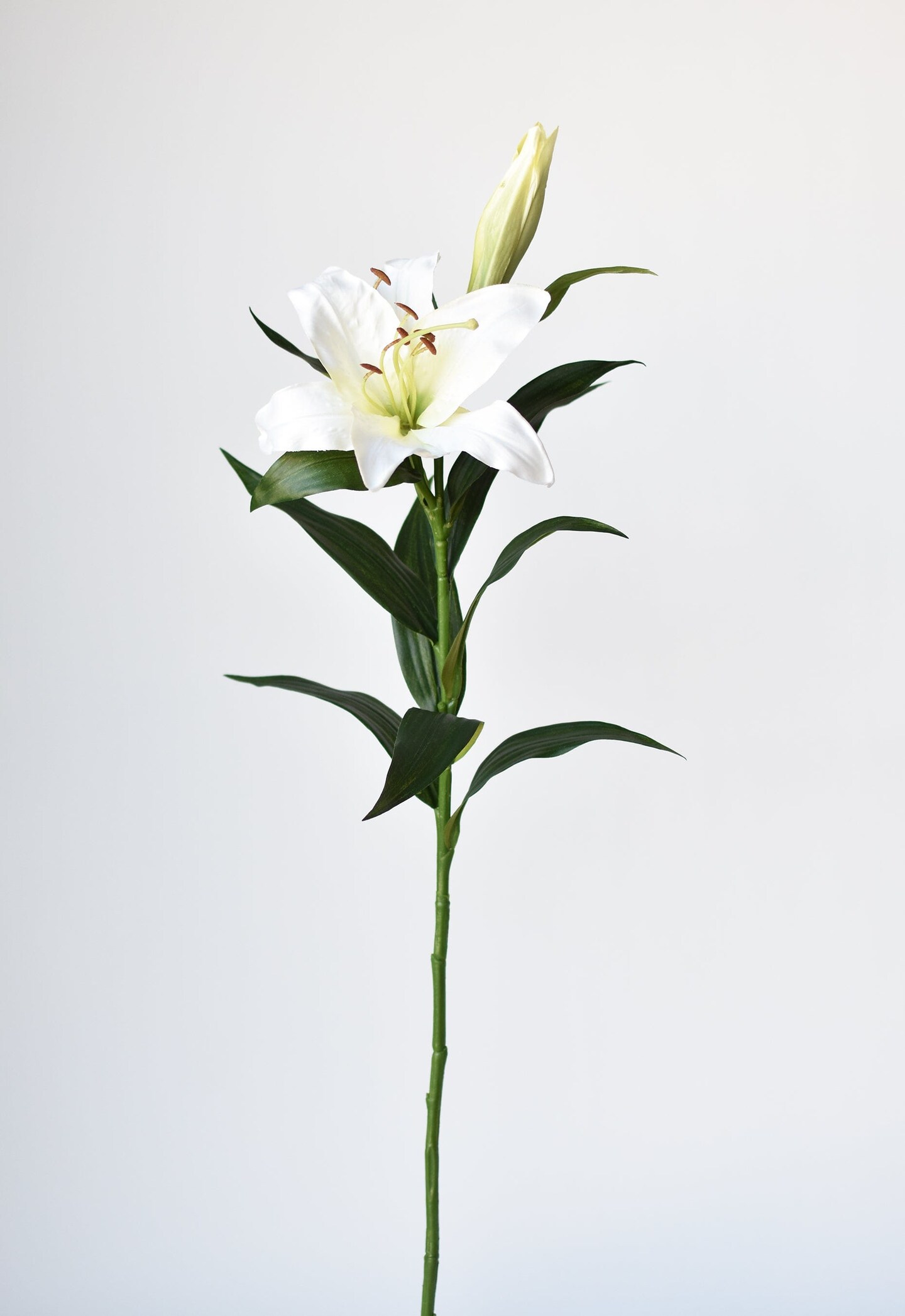 35&#x22; Faux White Lily Stem