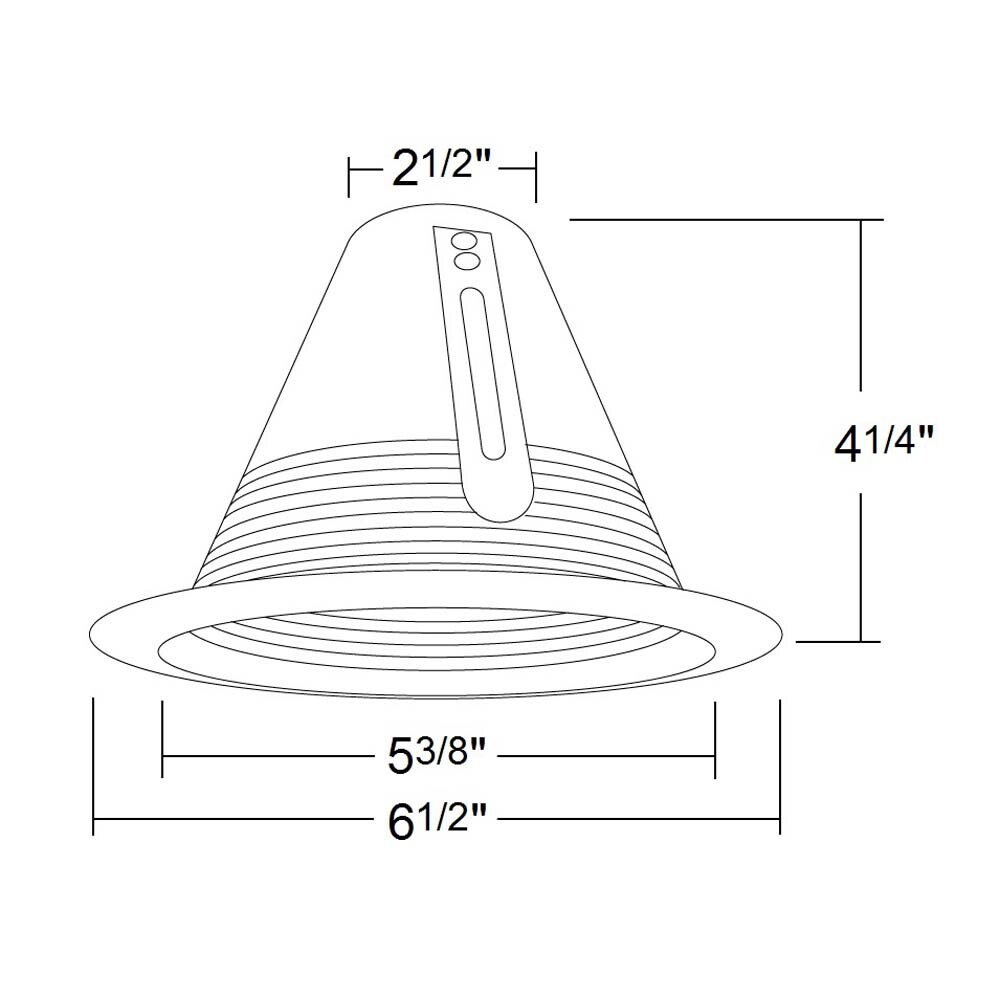 NICOR 5 in. White Recessed Shallow Cone Baffle Trim