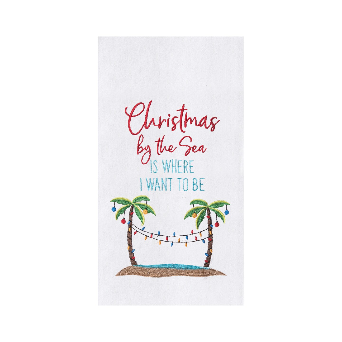 Christmas By The Sea Flour Sack Kitchen Dishtowel