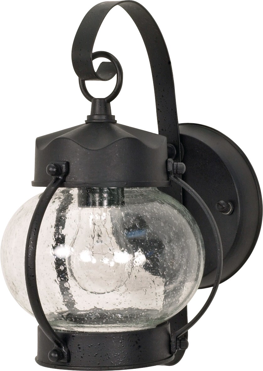 Nuvo 1-Light 11" Wall Onion Lantern w/ Clear Seed Glass in Textured Black