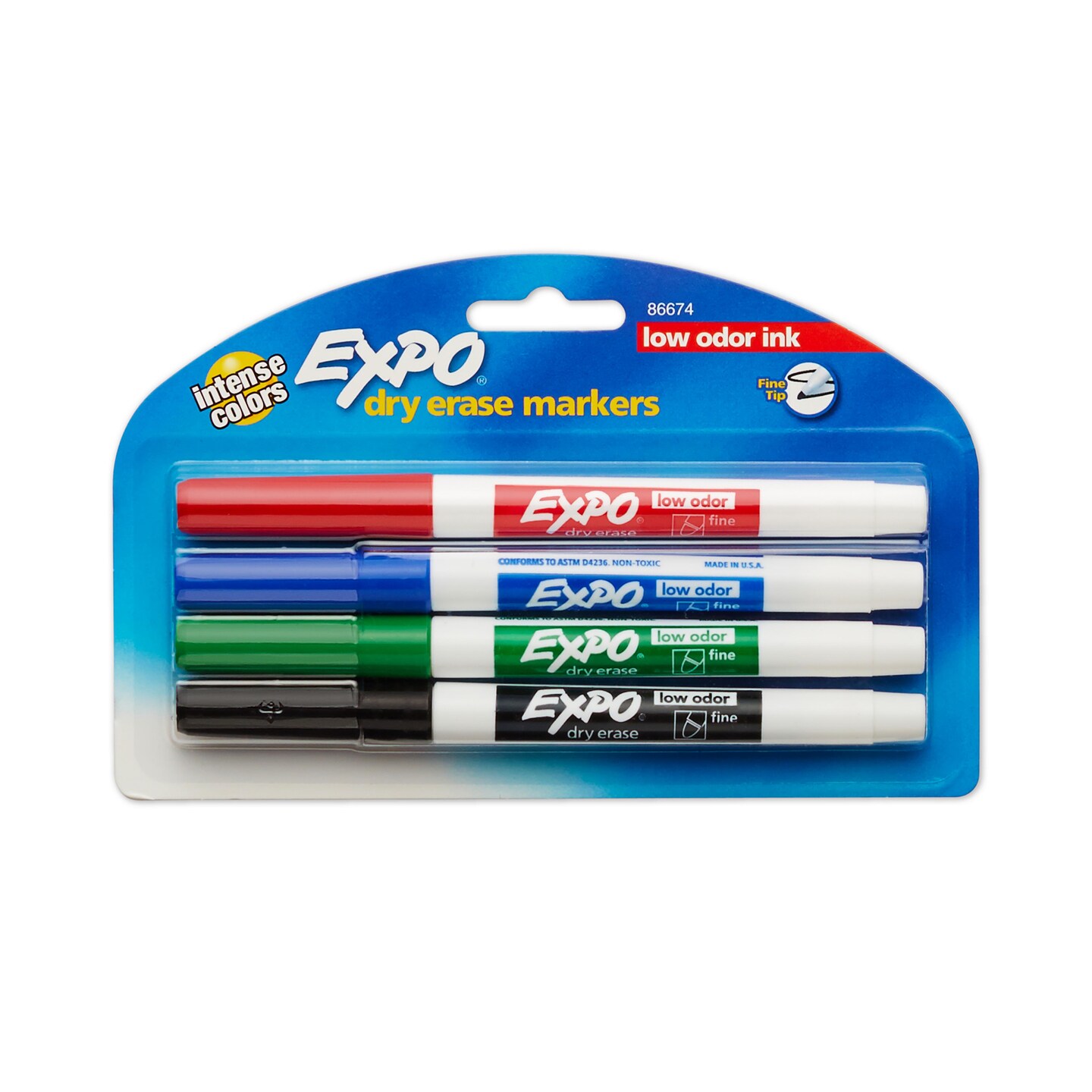 EXPO Low-Odor Dry Erase Markers Ultra Fine Tip Fashion Colors 4-Count 