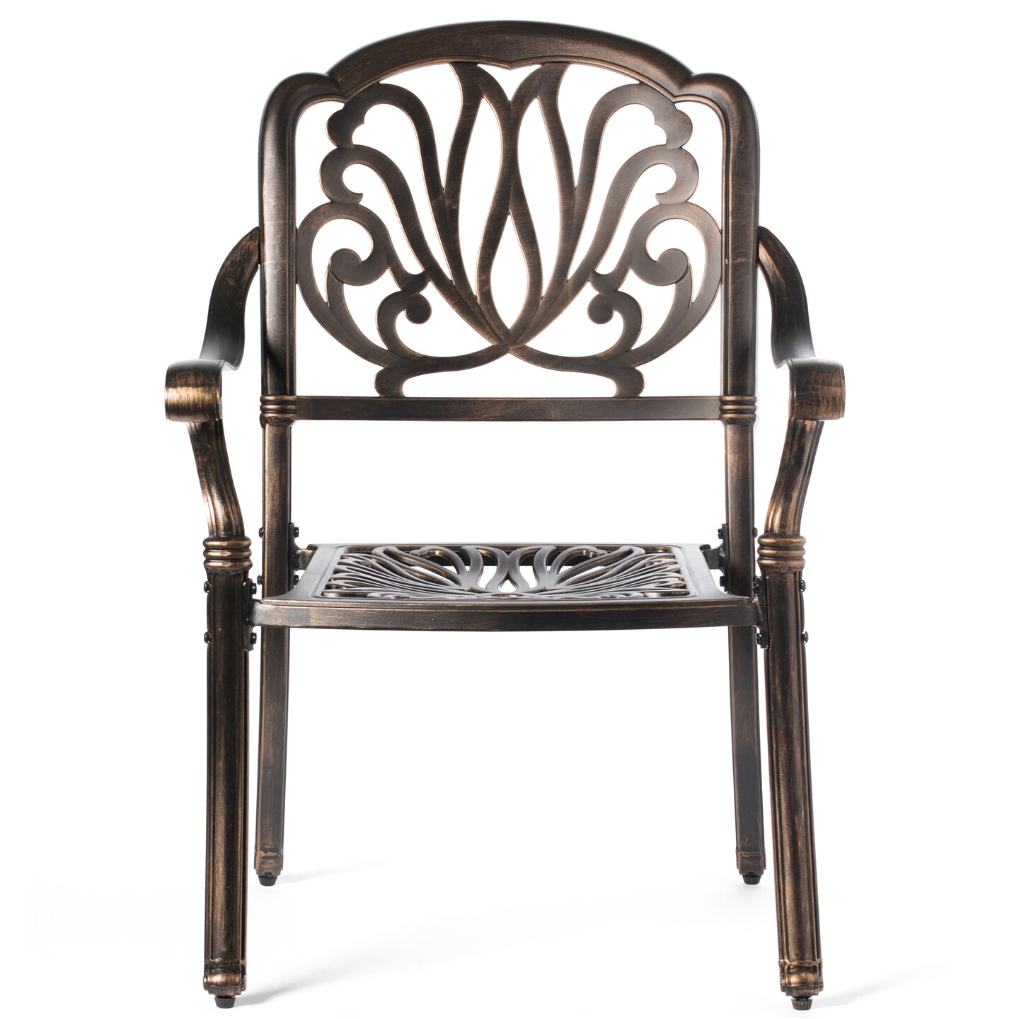Indoor and Outdoor Bronze Dinning Set 2 Chairs with 1 Table Patio Cast Aluminum.