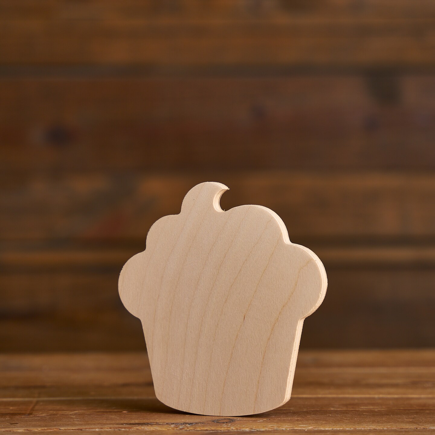 6 in. Unfinished Wooden Cupcake Shape