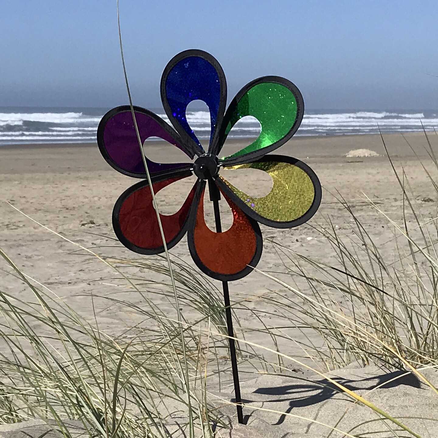 In the Breeze 2670 - 10 Inch Rainbow Mylar Windee Wheelz Spinner - Sparkly Outdoor Garden Décor