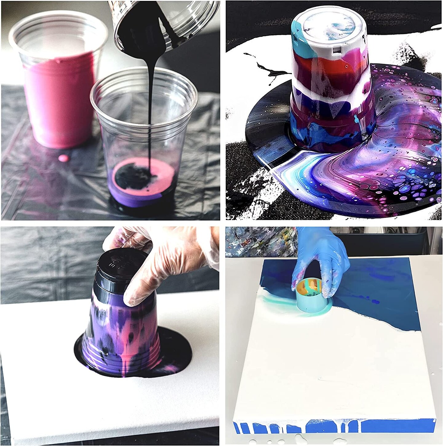 Floetrol Pouring Medium for Acrylic Paint Pixiss Acrylic Pouring Oil for Creating Cells