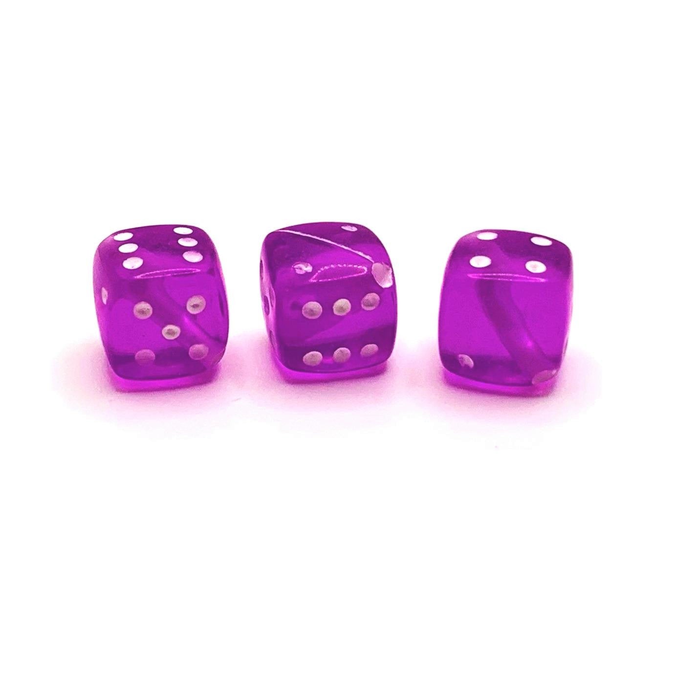 4, 20 or 50 Pieces: Purple Dice Spacer Beads