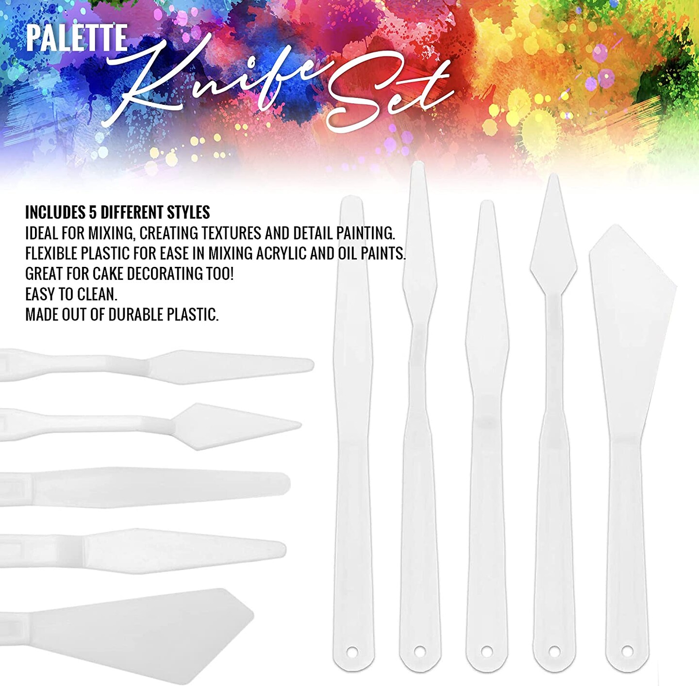Pixiss Plastic Palette Knife Set