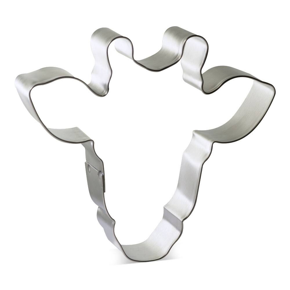 Giraffe Face Cookie Cutter 4.25 in B1578, CookieCutter.com, Tin Plated Steel, Handmade in the USA
