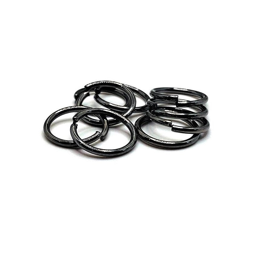 100, 500 or 1,000 Pieces: 12 mm Gunmetal Plated Open Jump Rings, 17g