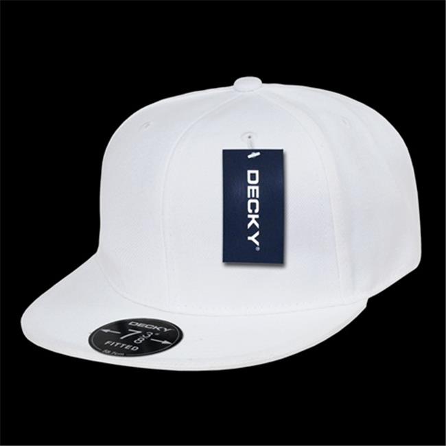 Decky RP1-PL-WHT-27 Retro Fitted Cap- White- Size 7.5