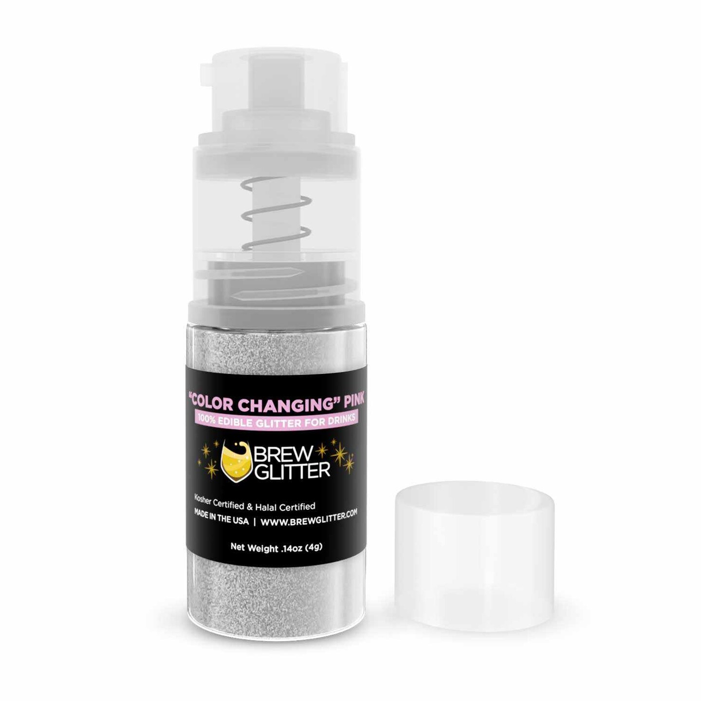 Black Shimmer Edible Glitter - 4G Spray Pump | Tinker Dust