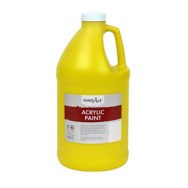 Rock Paint &#x26; Handy Art Half Gallon Acrylic Paint, Chrome &#x26; Yellow
