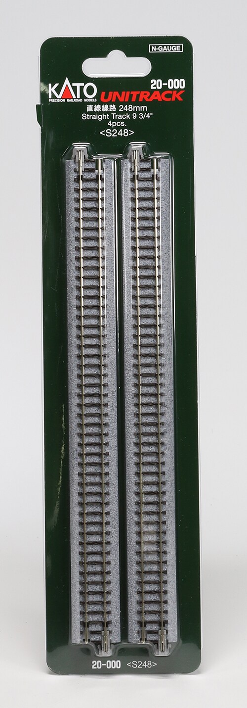 Kato  N-Scale Kato 20-000 N Unitrack 248mm 9 3/4 Straight Track 4pcs Train Track