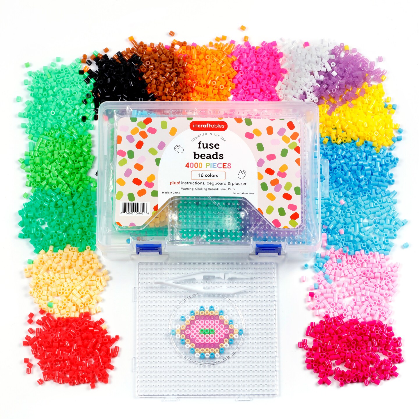 Incraftables Fuse Beads Kit 4000pcs (16 Colors). Best Melting